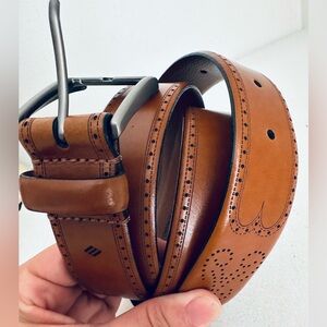 NWOT Joseph Abboud Genuine brown Leather Belt Handcrafted In Italy Size 38/95